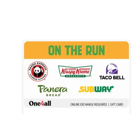 $50 On the Run eGift Card - eMail Delivery Only!