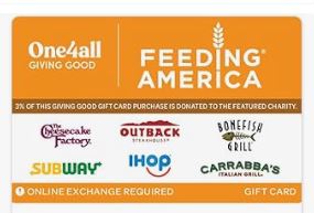 $100 Giving Good Feeding America eGift Card - Email Delivery Only!